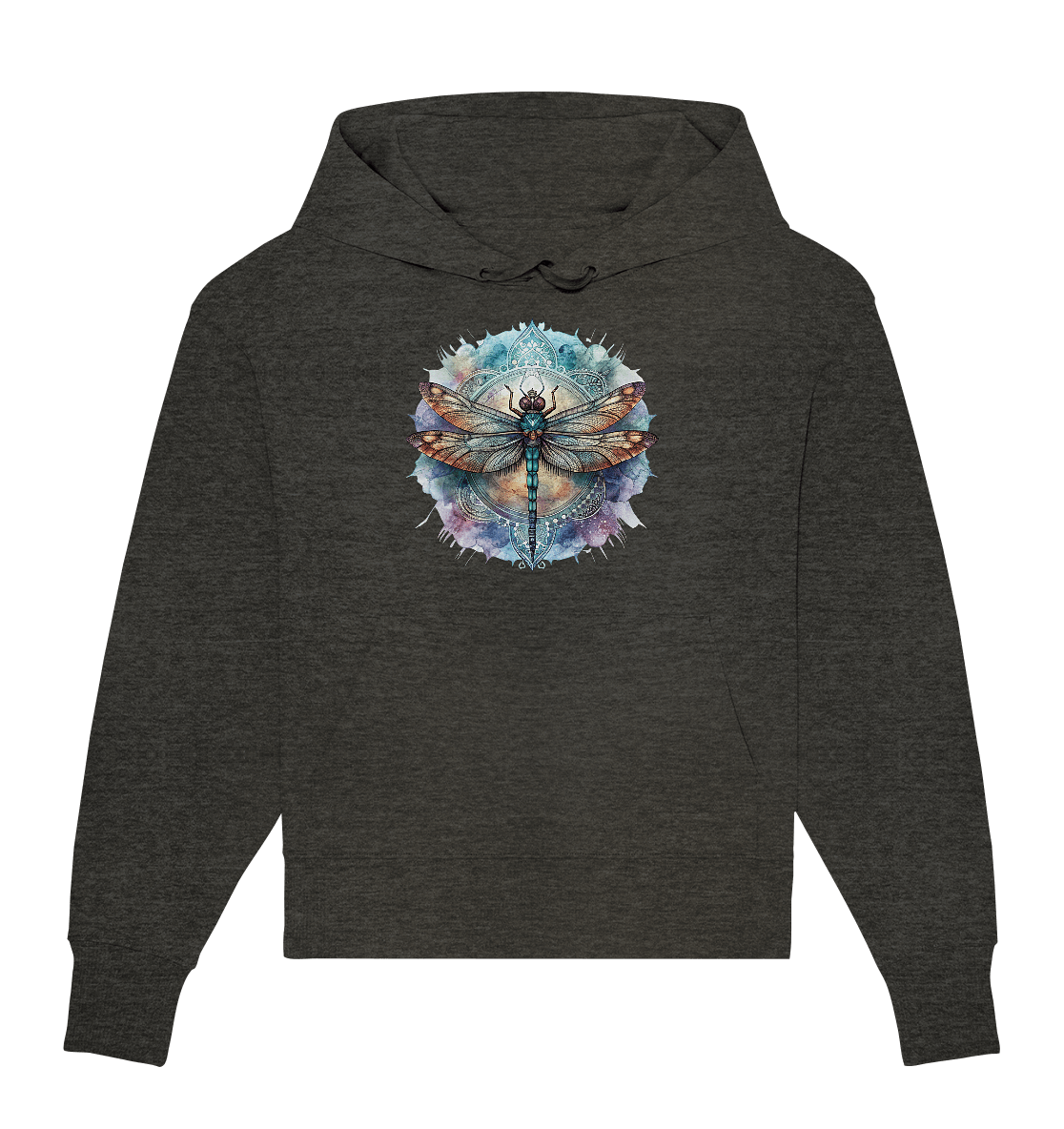 Aquarell Libelle Mandala - Organic Oversize Hoodie - ArtfulShenwyn