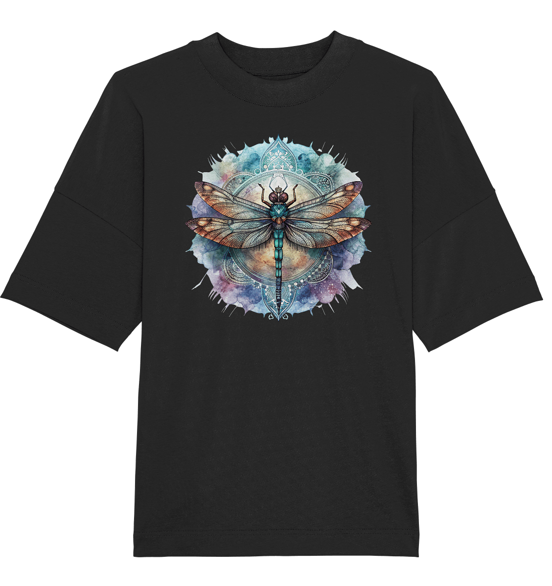 Aquarell Libelle Mandala - Organic Oversize Shirt - ArtfulShenwyn