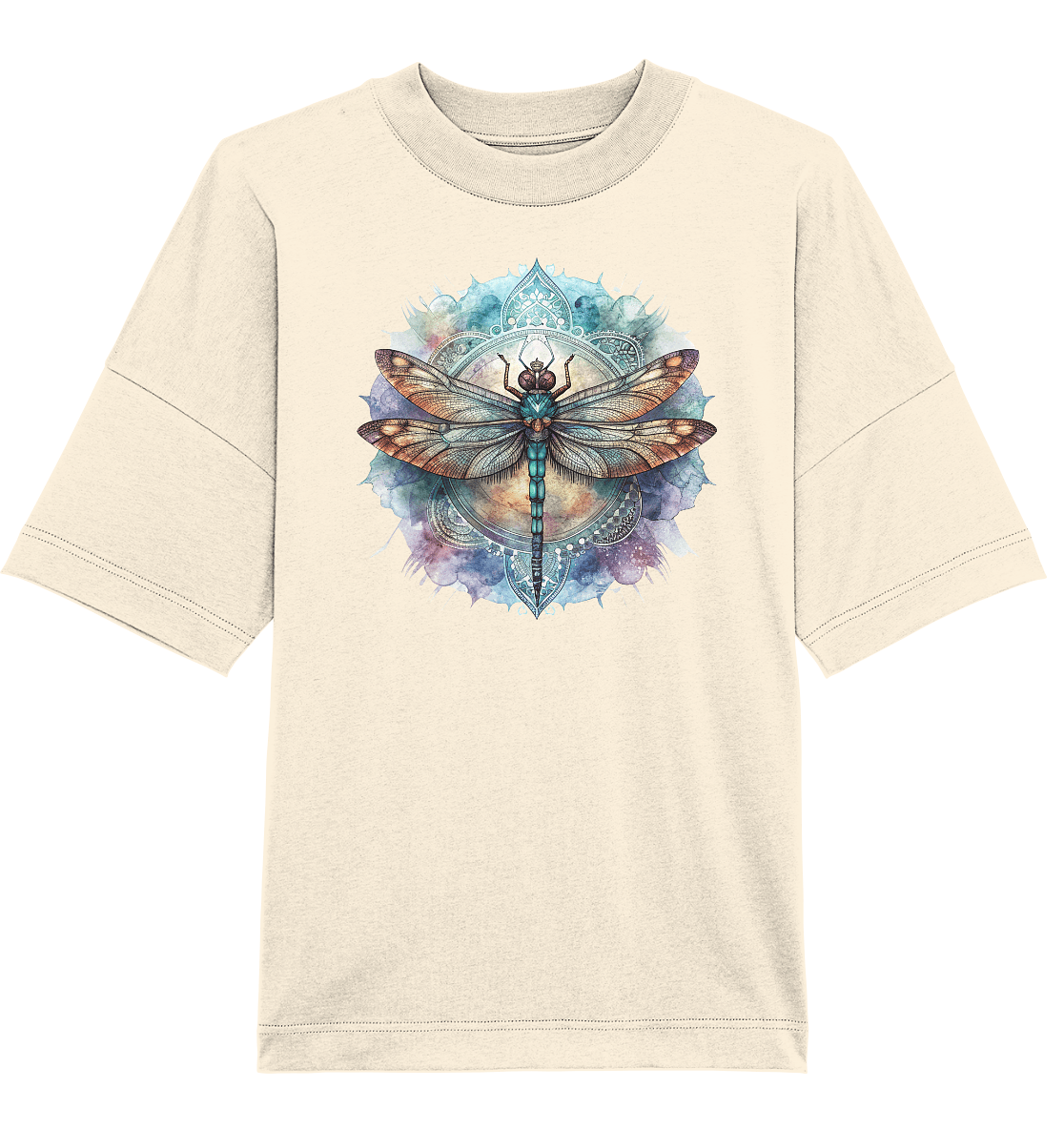 Aquarell Libelle Mandala - Organic Oversize Shirt - ArtfulShenwyn