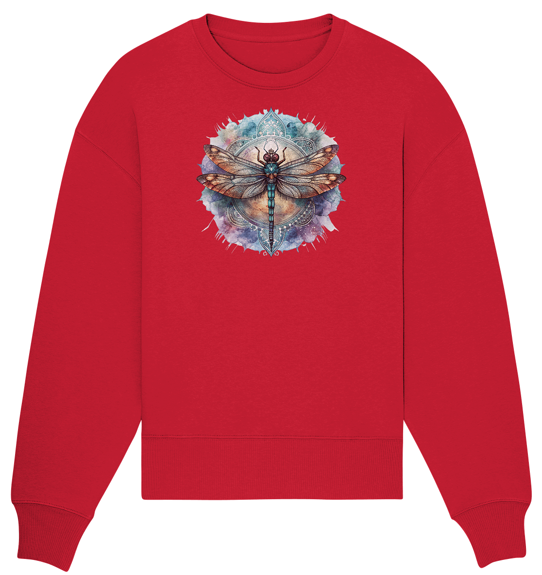 Aquarell Libelle Mandala - Organic Oversize Sweatshirt - ArtfulShenwyn