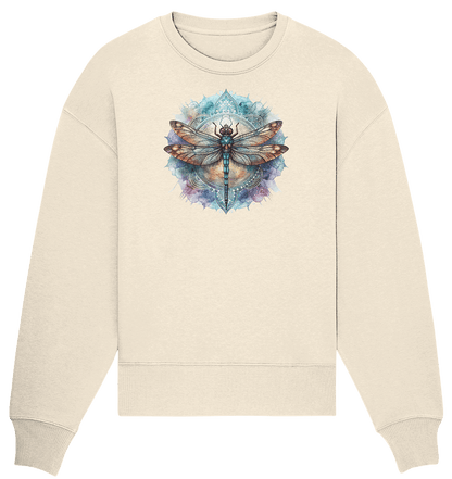 Aquarell Libelle Mandala - Organic Oversize Sweatshirt - ArtfulShenwyn