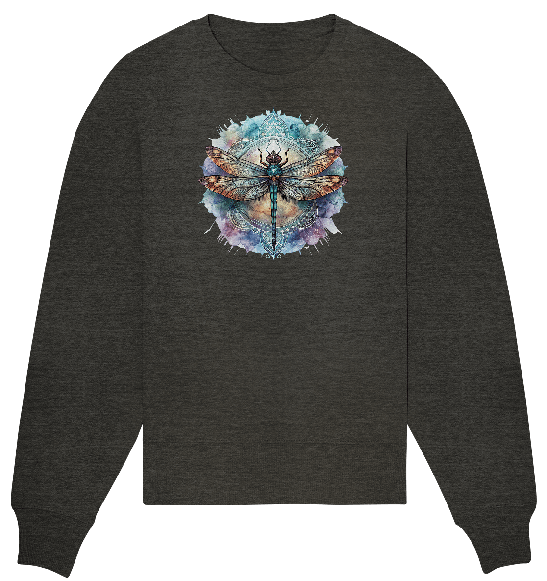 Aquarell Libelle Mandala - Organic Oversize Sweatshirt - ArtfulShenwyn