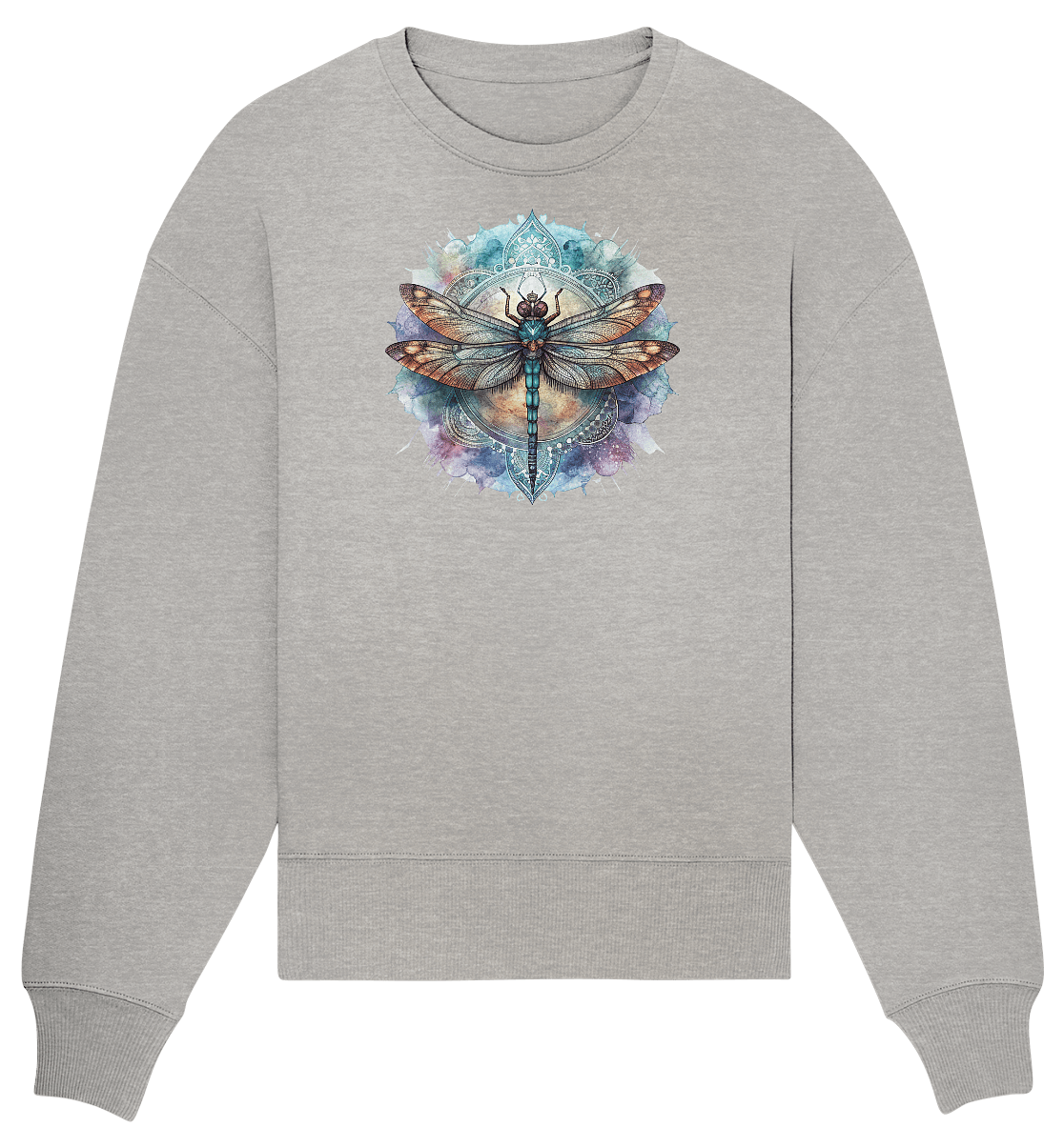 Aquarell Libelle Mandala - Organic Oversize Sweatshirt - ArtfulShenwyn