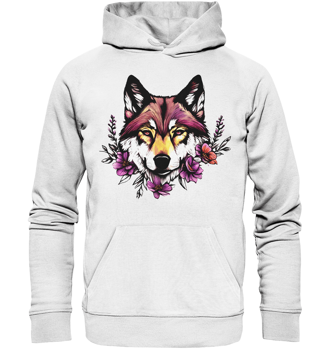 Bio Basic Hoodie - Pink Wolf - ArtfulShenwyn