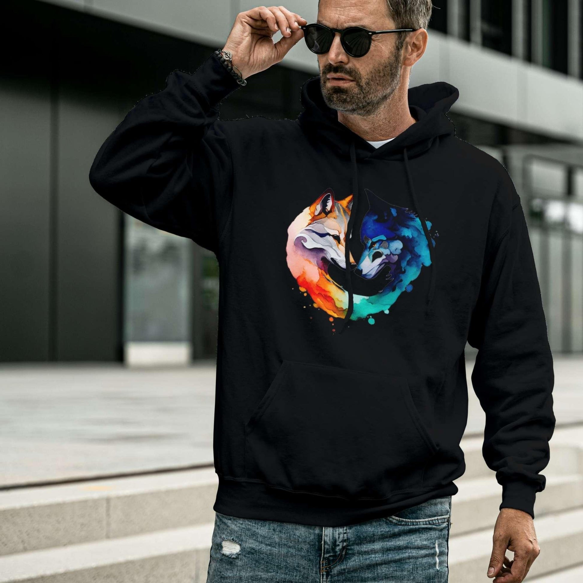 Bio Basic Hoodie - Wolfsliebe - ArtfulShenwyn