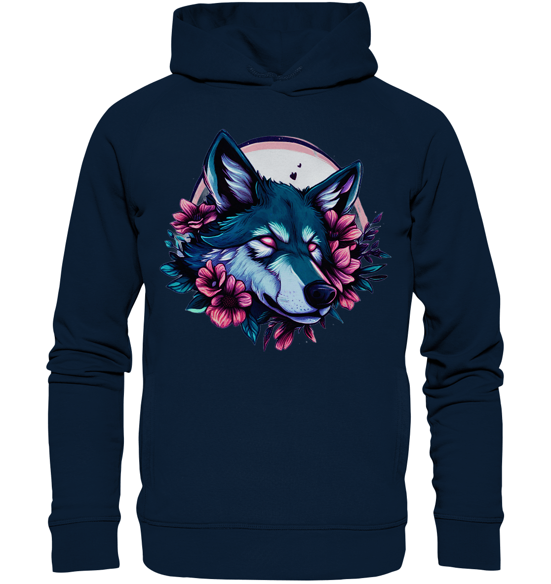 Bio Fashion Hoodie - Blue Wolf - ArtfulShenwyn