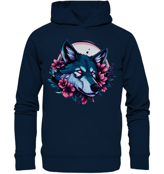 Bio Fashion Hoodie - Blue Wolf - ArtfulShenwyn