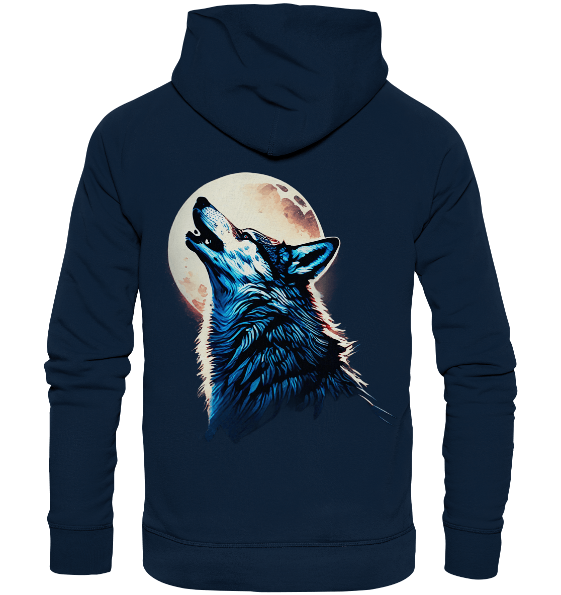 Bio Fashion Hoodie - Howling Wolf - ArtfulShenwyn