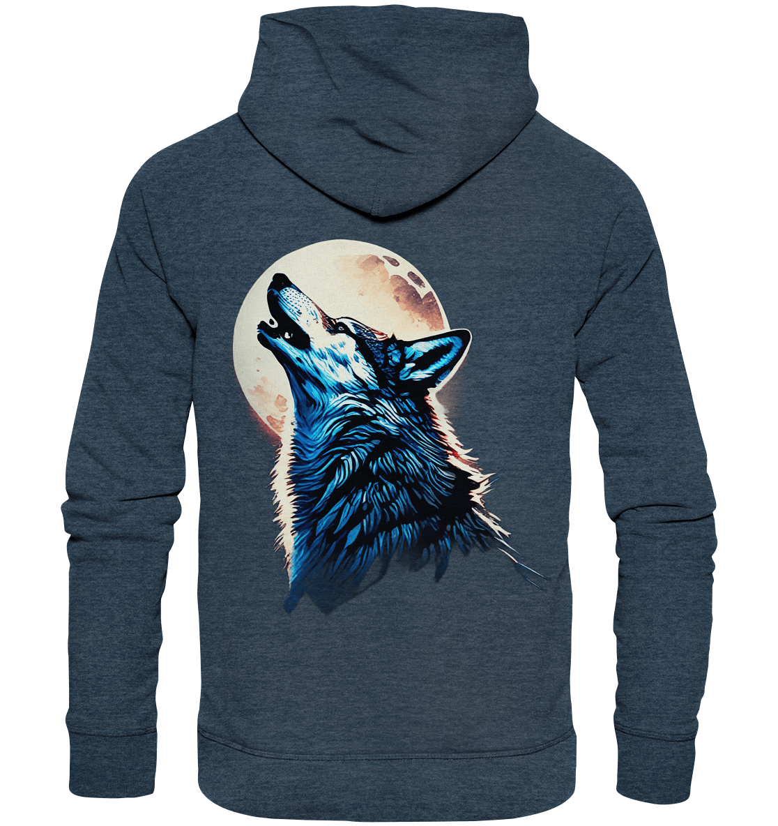 Bio Fashion Hoodie - Howling Wolf - ArtfulShenwyn