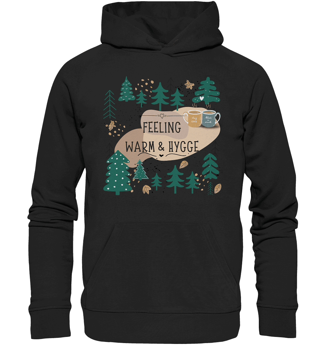 Bio Hoodie mit Waldmotiv Hygge - ArtfulShenwyn