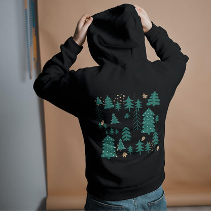 Bio Hoodie mit Waldmotiv Hygge - ArtfulShenwyn