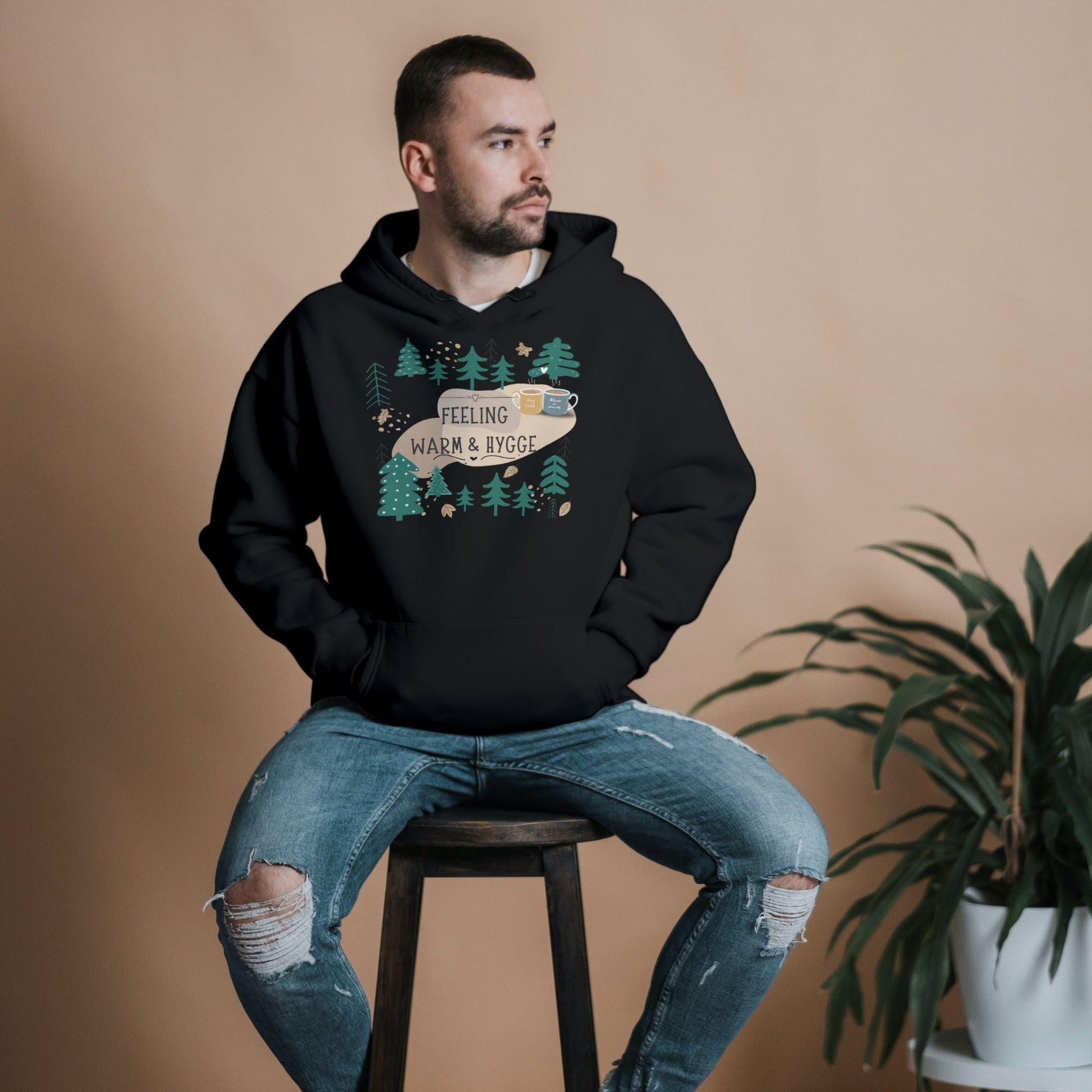 Bio Hoodie mit Waldmotiv Hygge - ArtfulShenwyn