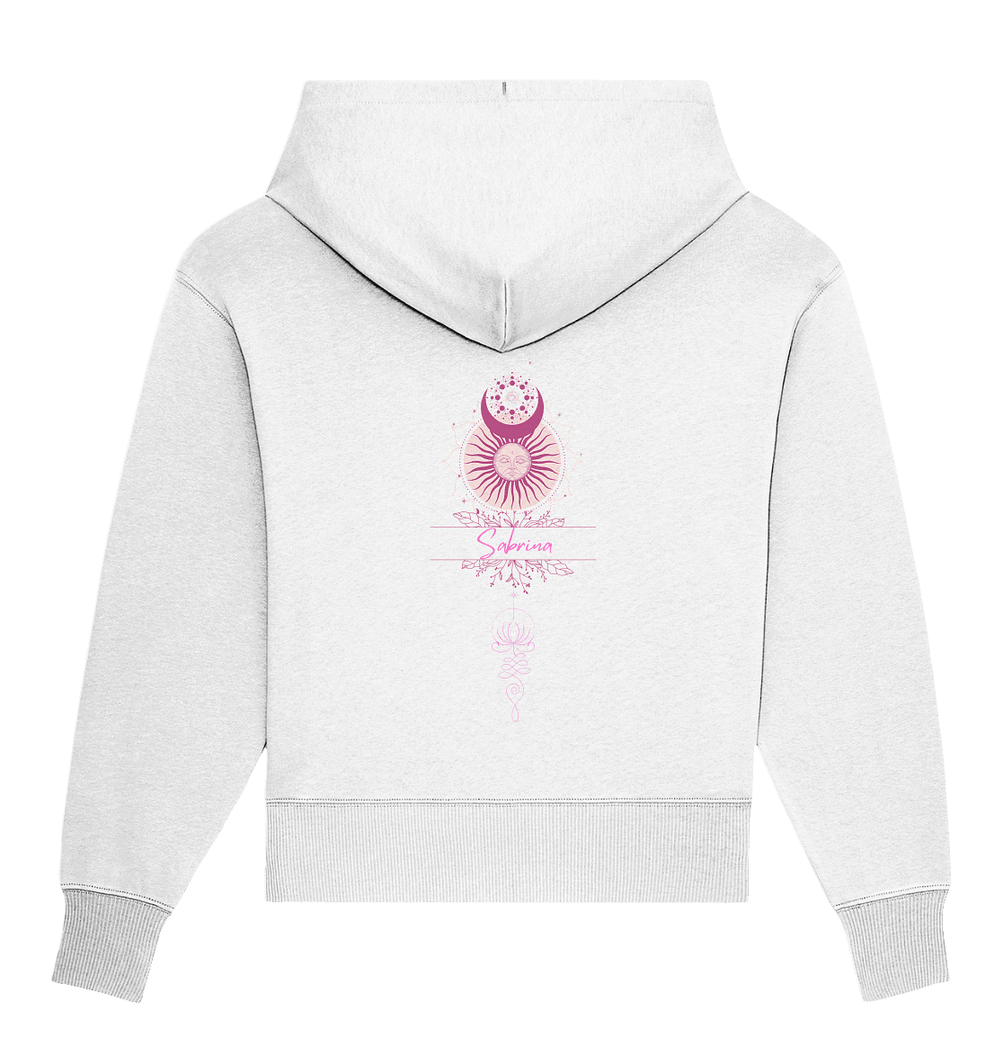 Bio Oversize Hoodie - Mandala Sonne mit Wunschname - ArtfulShenwyn