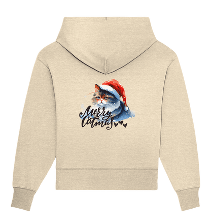 Bio Oversize Hoodie, Merry Catmas - ArtfulShenwyn