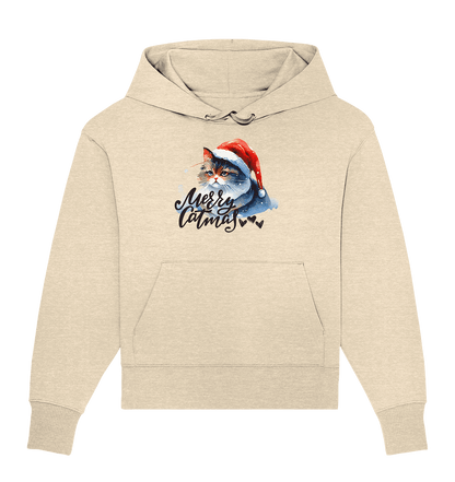 Bio Oversize Hoodie, Merry Catmas - ArtfulShenwyn