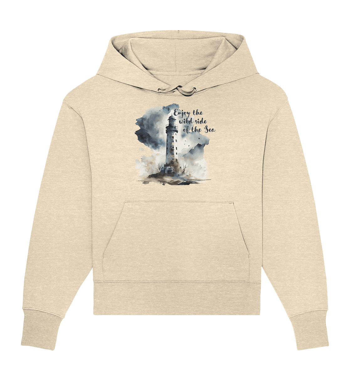 Bio Oversize Hoodie, Wild side of sea - ArtfulShenwyn