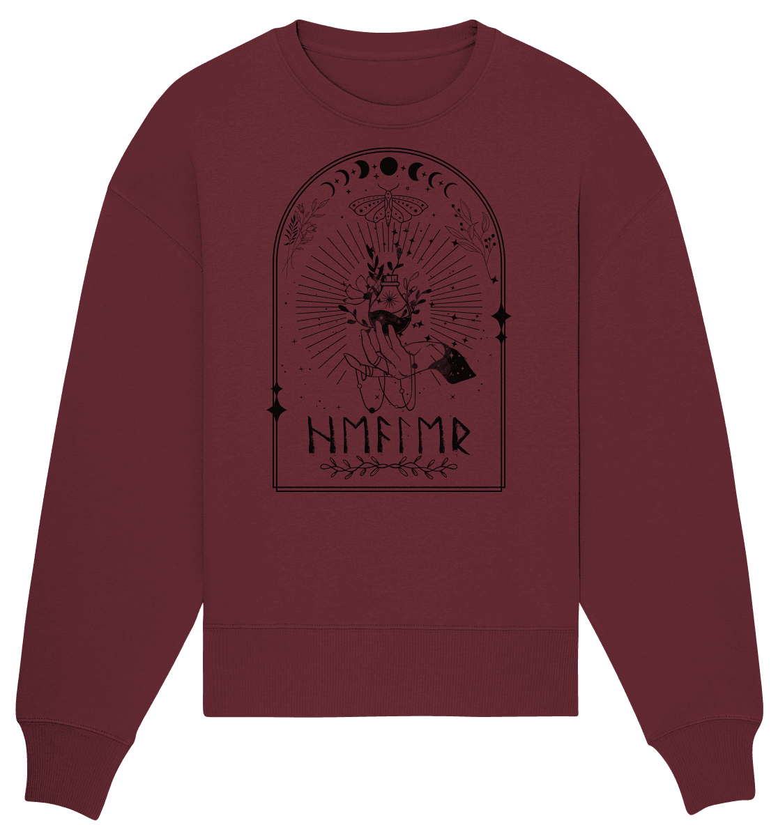 Bio Oversize Sweatshirt - Runic Healer Potion - Organic Oversize Sweatshirt - ArtfulShenwyn