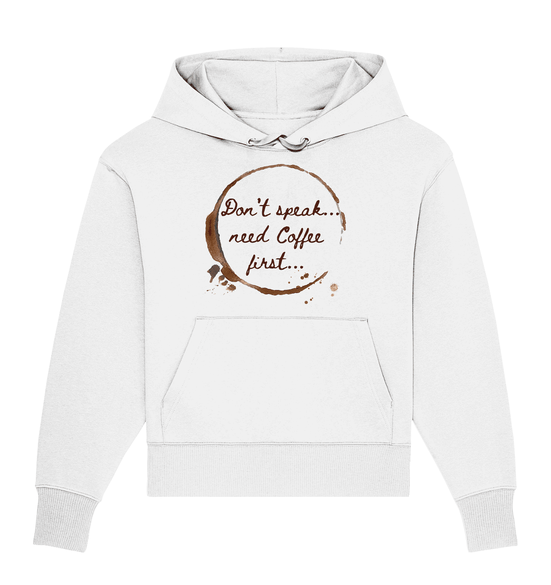 Bio Oversized Hoodie mit Kaffee- Statement - ArtfulShenwyn