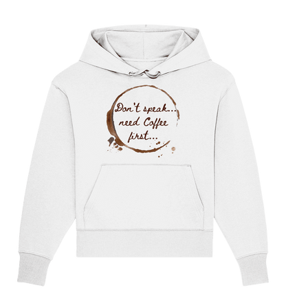 Bio Oversized Hoodie mit Kaffee- Statement - ArtfulShenwyn