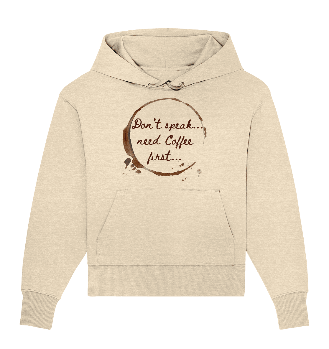 Bio Oversized Hoodie mit Kaffee- Statement - ArtfulShenwyn