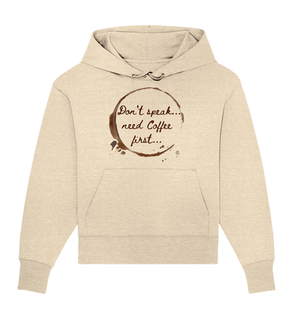 Bio Oversized Hoodie mit Kaffee- Statement - ArtfulShenwyn