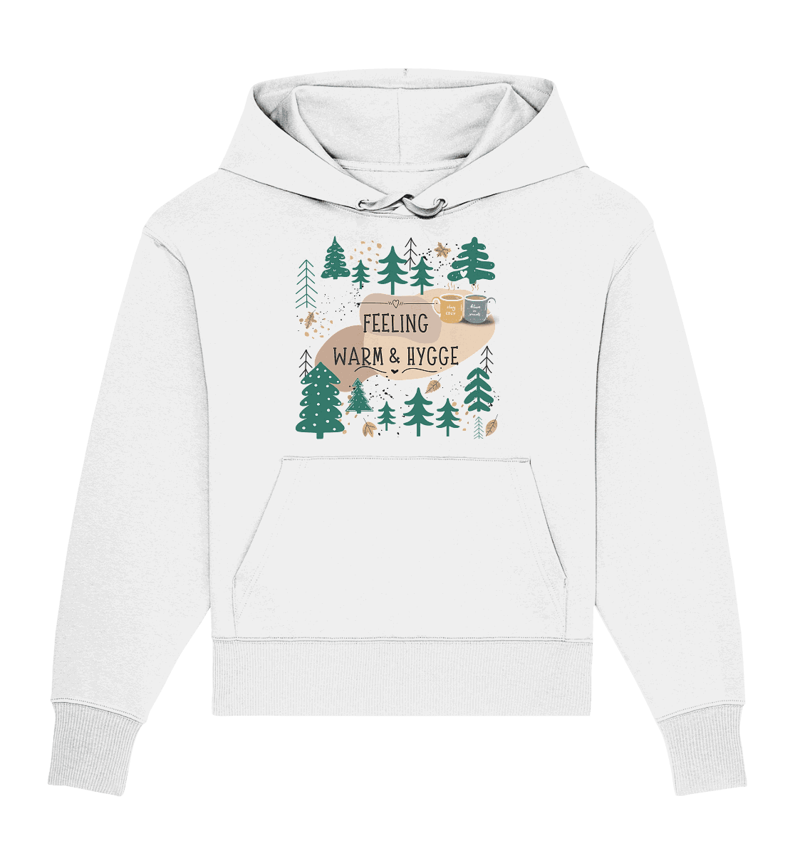 Bio Oversized Kapuzenpullover mit Waldmotiv Hygge - ArtfulShenwyn