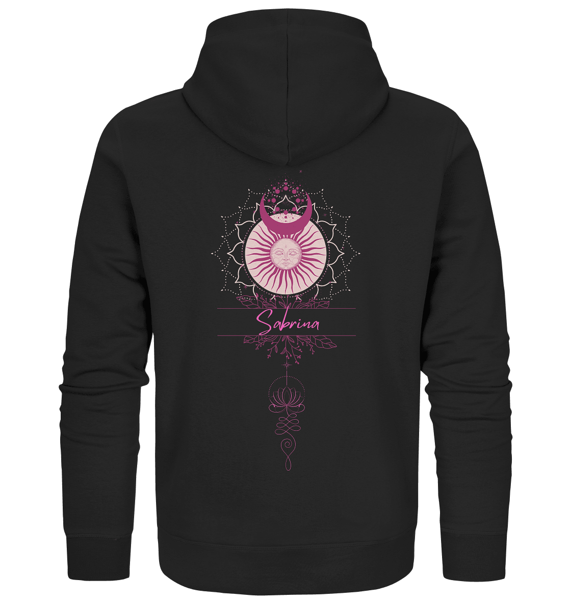 Bio Zipper - Mandala Sonne mit Wunschname - ArtfulShenwyn