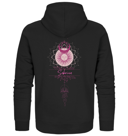 Bio Zipper - Mandala Sonne mit Wunschname - ArtfulShenwyn