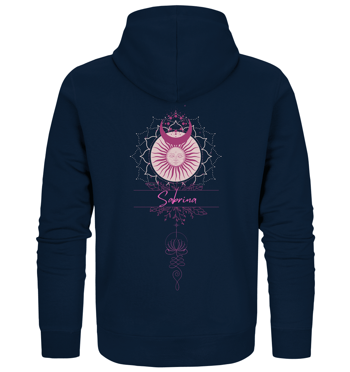 Bio Zipper - Mandala Sonne mit Wunschname - ArtfulShenwyn