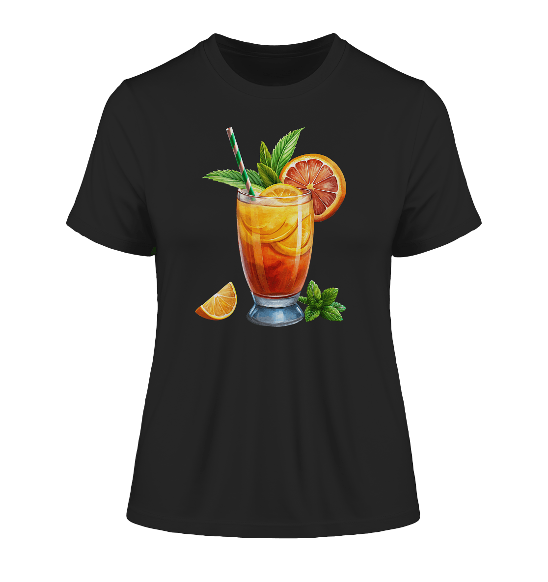 Delicious Cocktail - Fitted Ladies Organic Shirt - ArtfulShenwyn