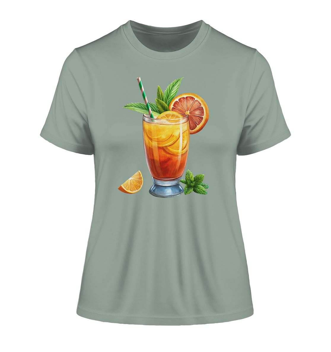 Delicious Cocktail - Fitted Ladies Organic Shirt - ArtfulShenwyn