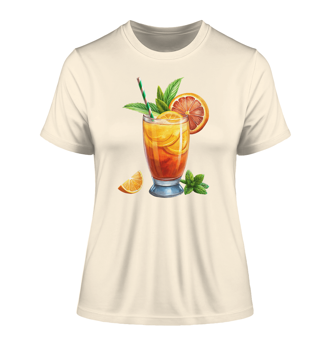 Delicious Cocktail - Fitted Ladies Organic Shirt - ArtfulShenwyn