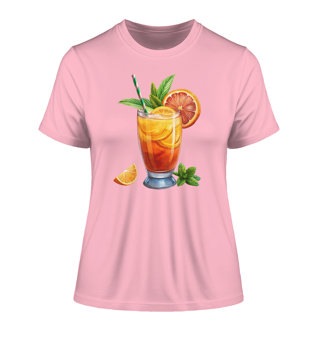 Delicious Cocktail - Fitted Ladies Organic Shirt - ArtfulShenwyn