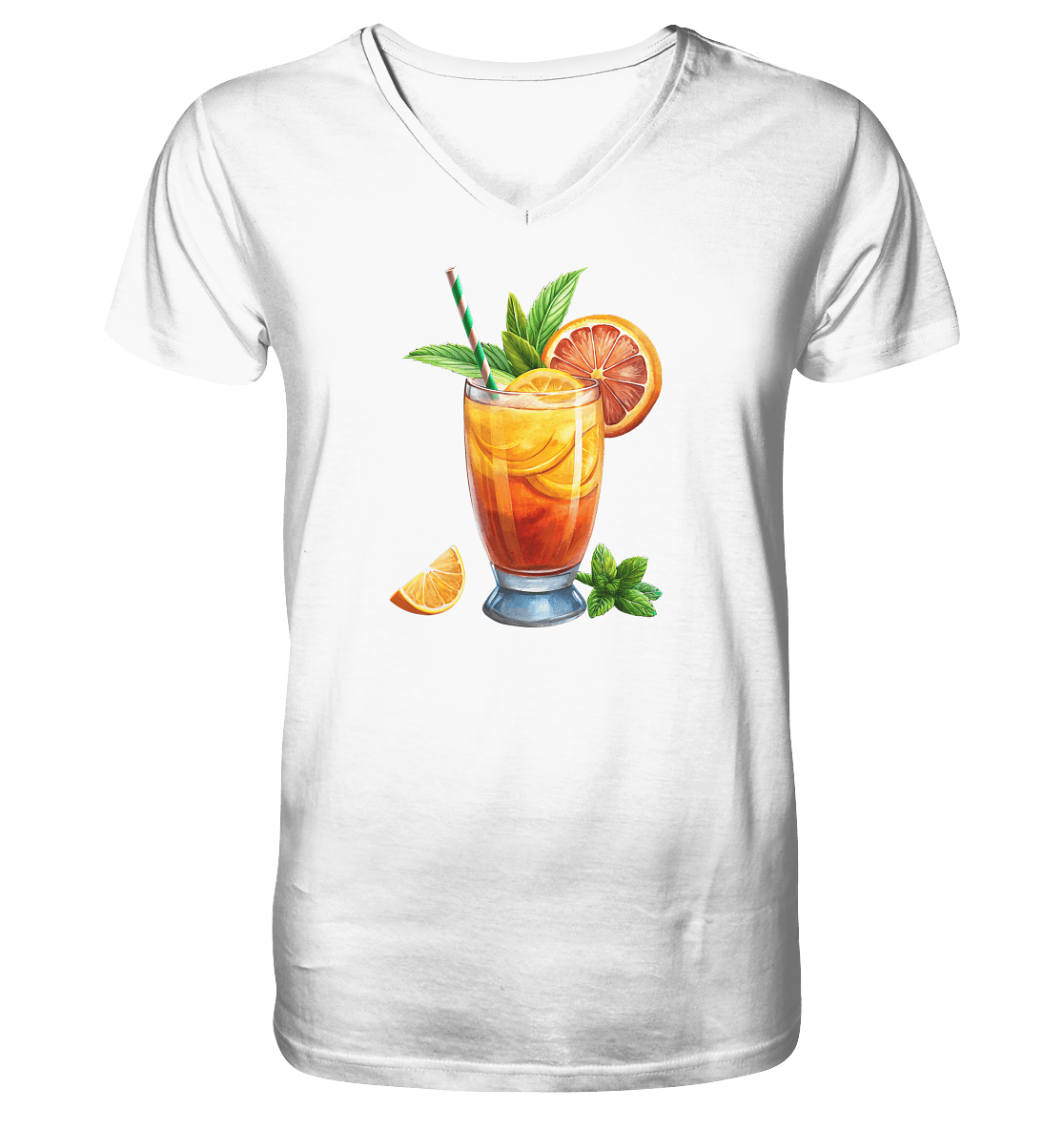 Delicious Cocktail - Mens Organic V-Neck Shirt - ArtfulShenwyn