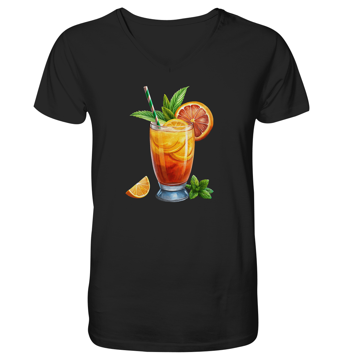 Delicious Cocktail - Mens Organic V-Neck Shirt - ArtfulShenwyn