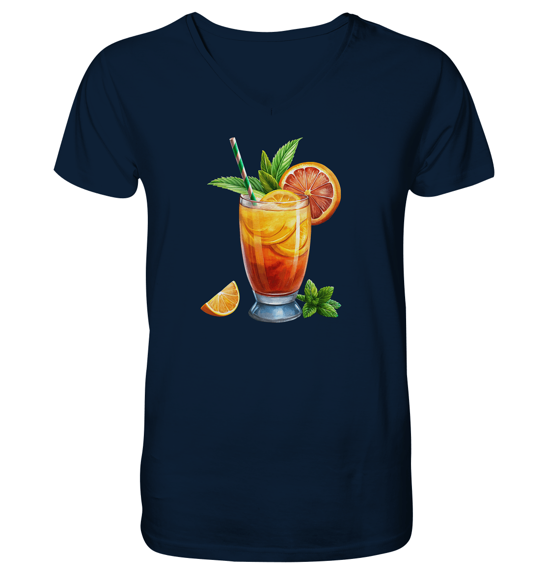 Delicious Cocktail - Mens Organic V-Neck Shirt - ArtfulShenwyn