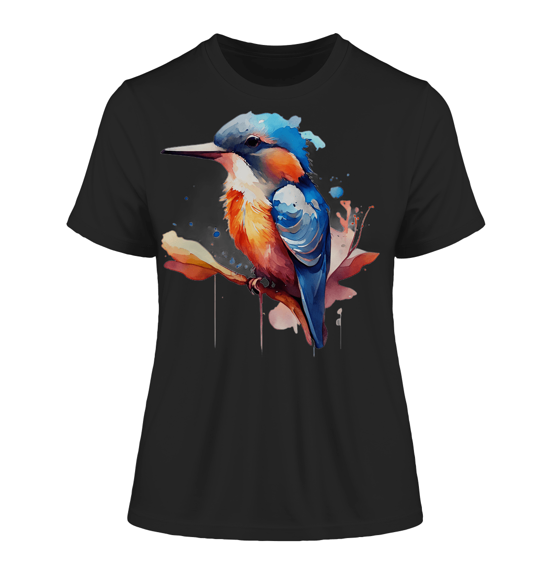 Eisvogel Aquarell - Fitted Ladies Organic Shirt - ArtfulShenwyn