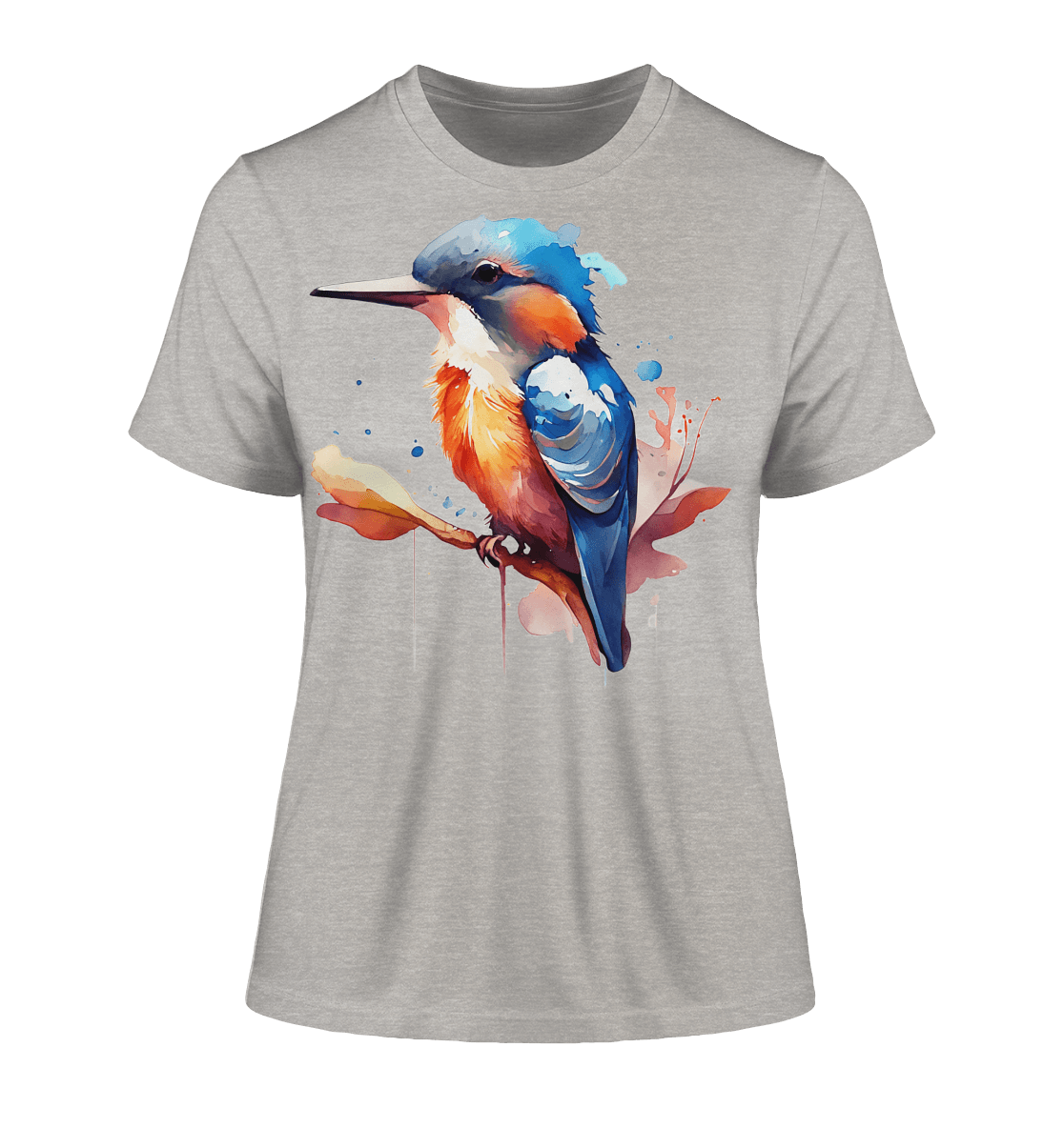 Eisvogel Aquarell - Fitted Ladies Organic Shirt - ArtfulShenwyn