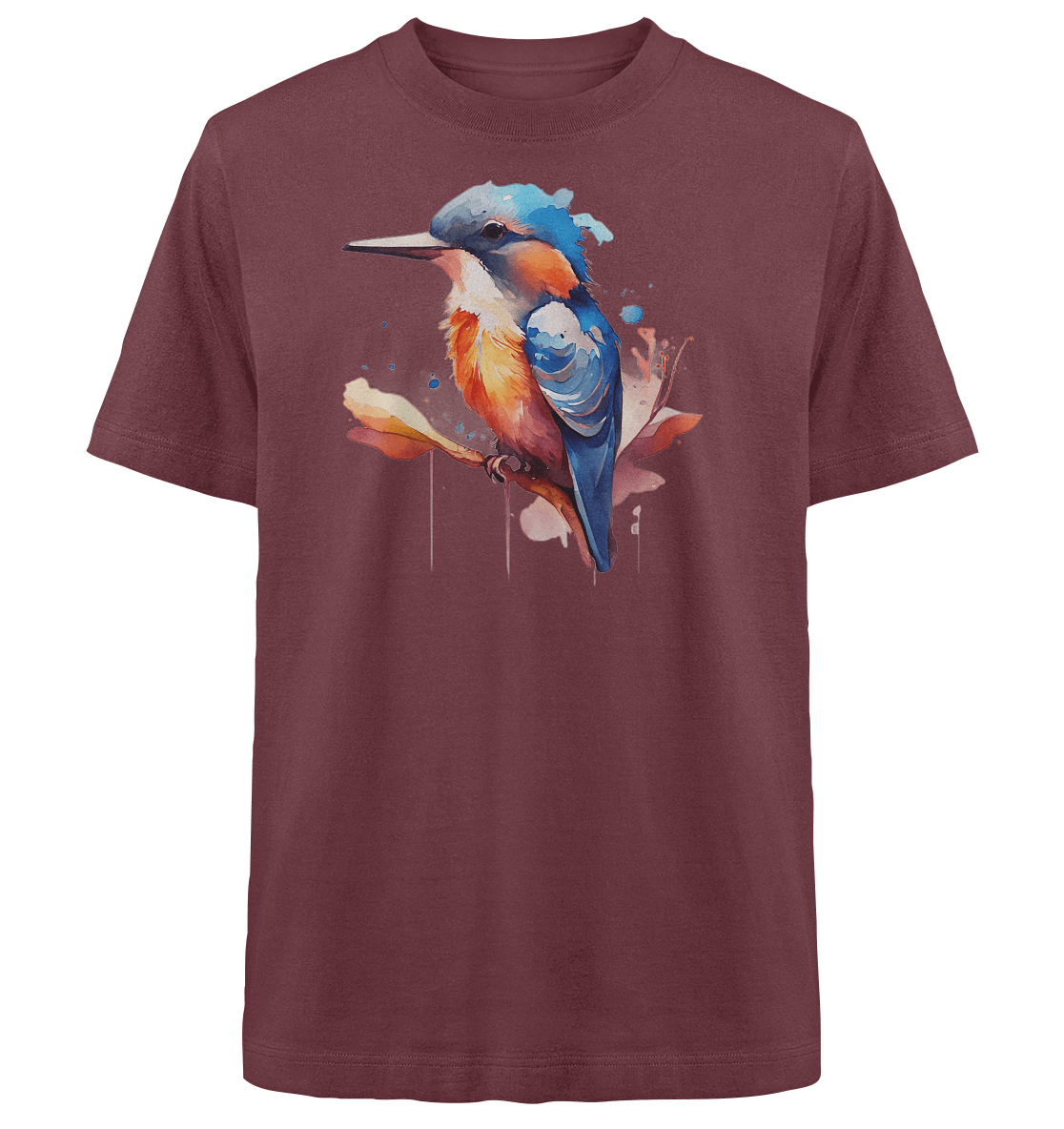 Eisvogel Aquarell - Heavy Oversized Organic Shirt - ArtfulShenwyn