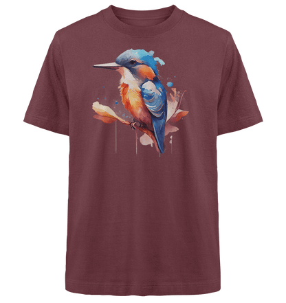 Eisvogel Aquarell - Heavy Oversized Organic Shirt - ArtfulShenwyn