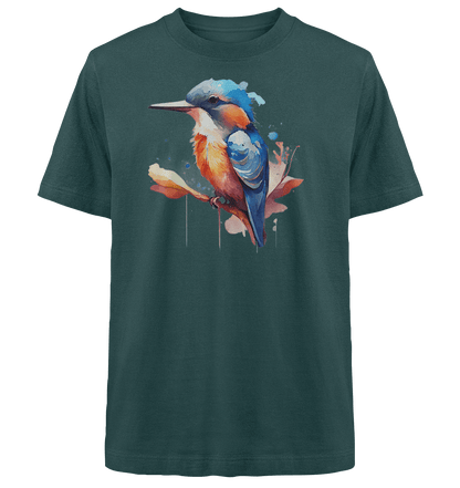 Eisvogel Aquarell - Heavy Oversized Organic Shirt - ArtfulShenwyn