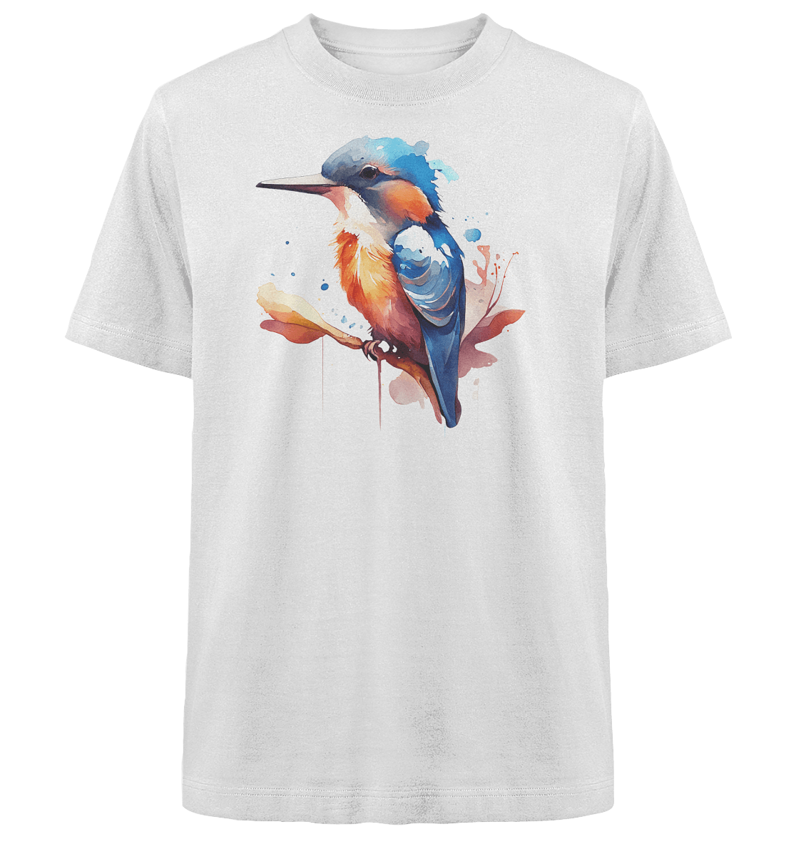 Eisvogel Aquarell - Heavy Oversized Organic Shirt - ArtfulShenwyn