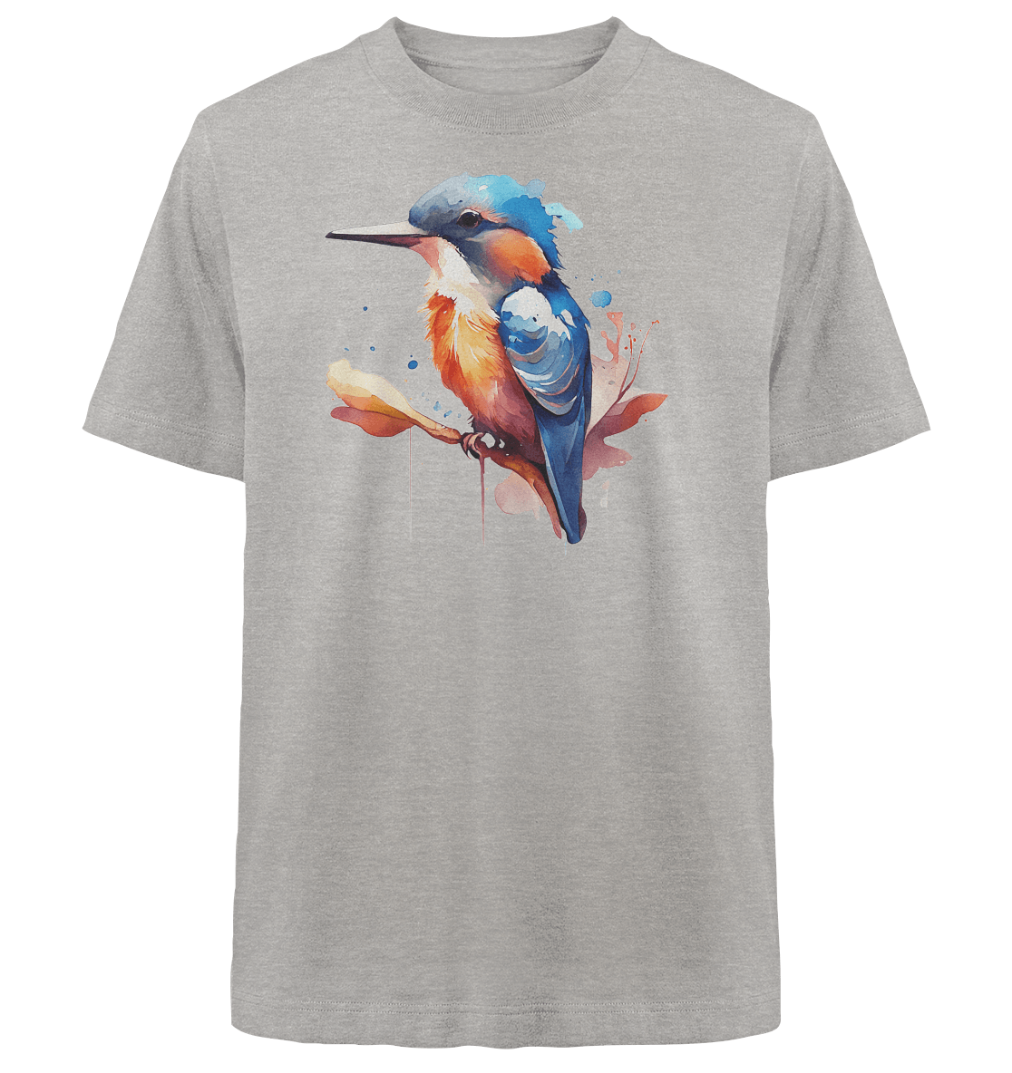 Eisvogel Aquarell - Heavy Oversized Organic Shirt - ArtfulShenwyn