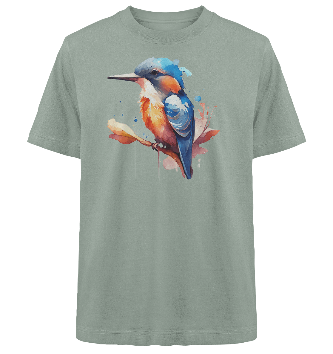 Eisvogel Aquarell - Heavy Oversized Organic Shirt - ArtfulShenwyn