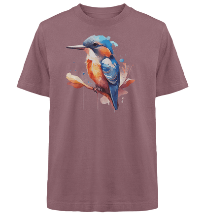 Eisvogel Aquarell - Heavy Oversized Organic Shirt - ArtfulShenwyn