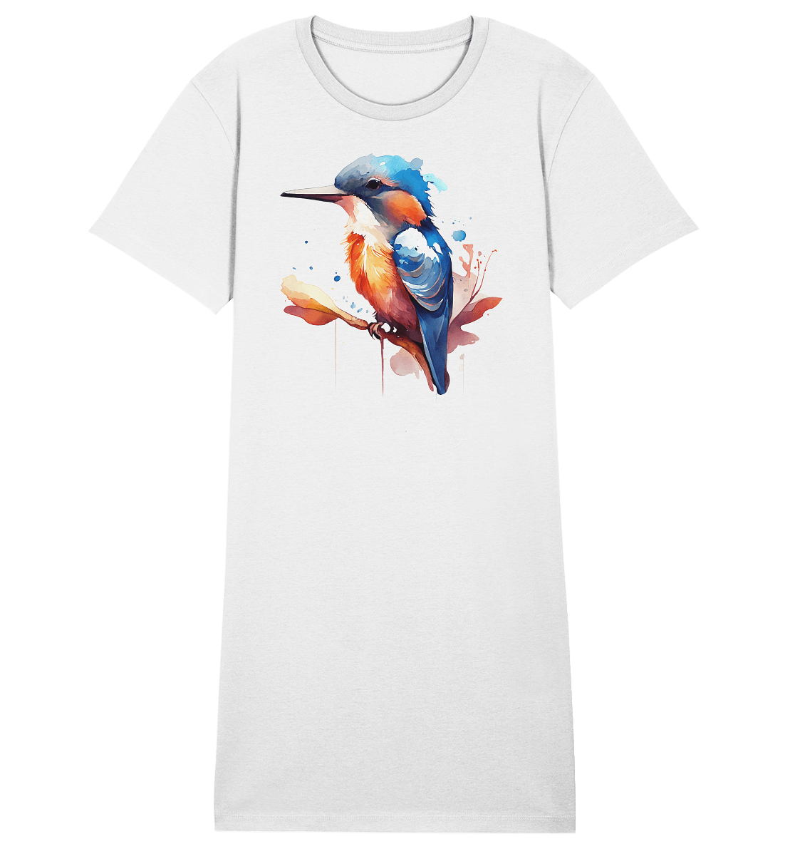 Eisvogel Aquarell - Ladies Organic Shirt Dress - ArtfulShenwyn