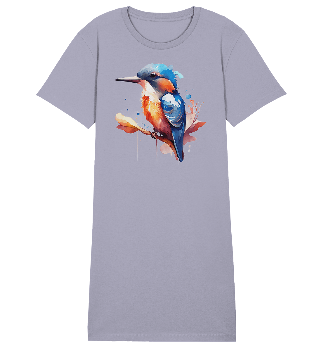 Eisvogel Aquarell - Ladies Organic Shirt Dress - ArtfulShenwyn