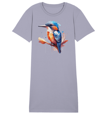 Eisvogel Aquarell - Ladies Organic Shirt Dress - ArtfulShenwyn