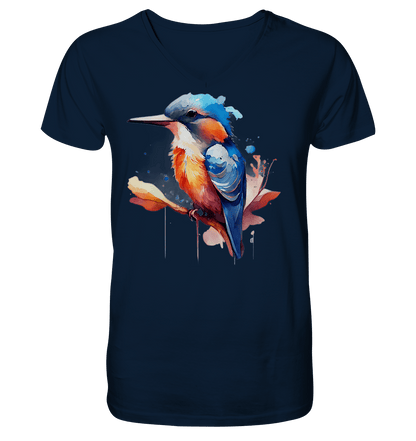 Eisvogel Aquarell - Mens Organic V-Neck Shirt - ArtfulShenwyn