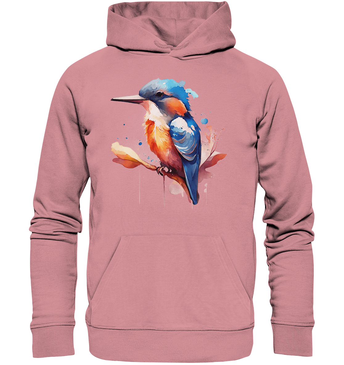 Eisvogel Aquarell - Organic Basic Hoodie - ArtfulShenwyn